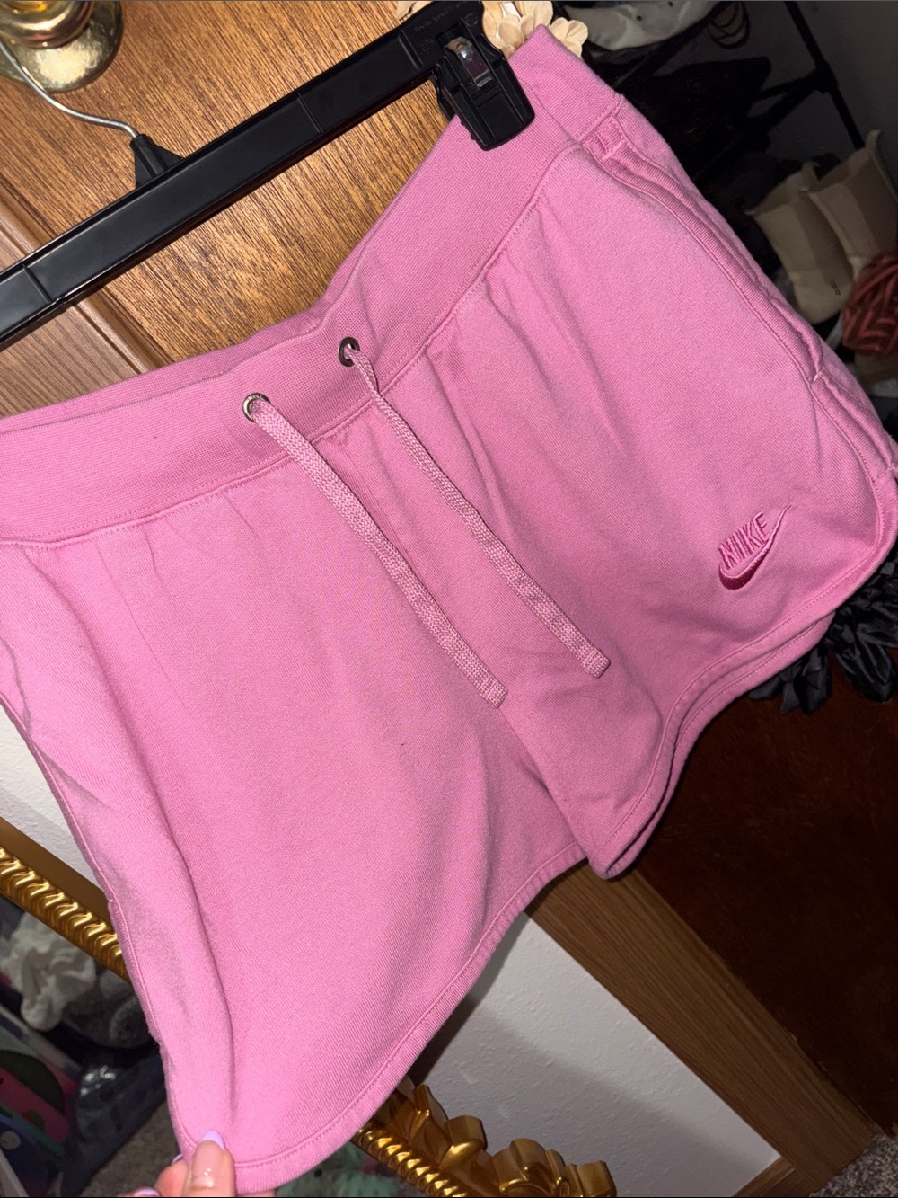 Nike Women's Pink Shorts with Drawstring - Picture 5 of 5